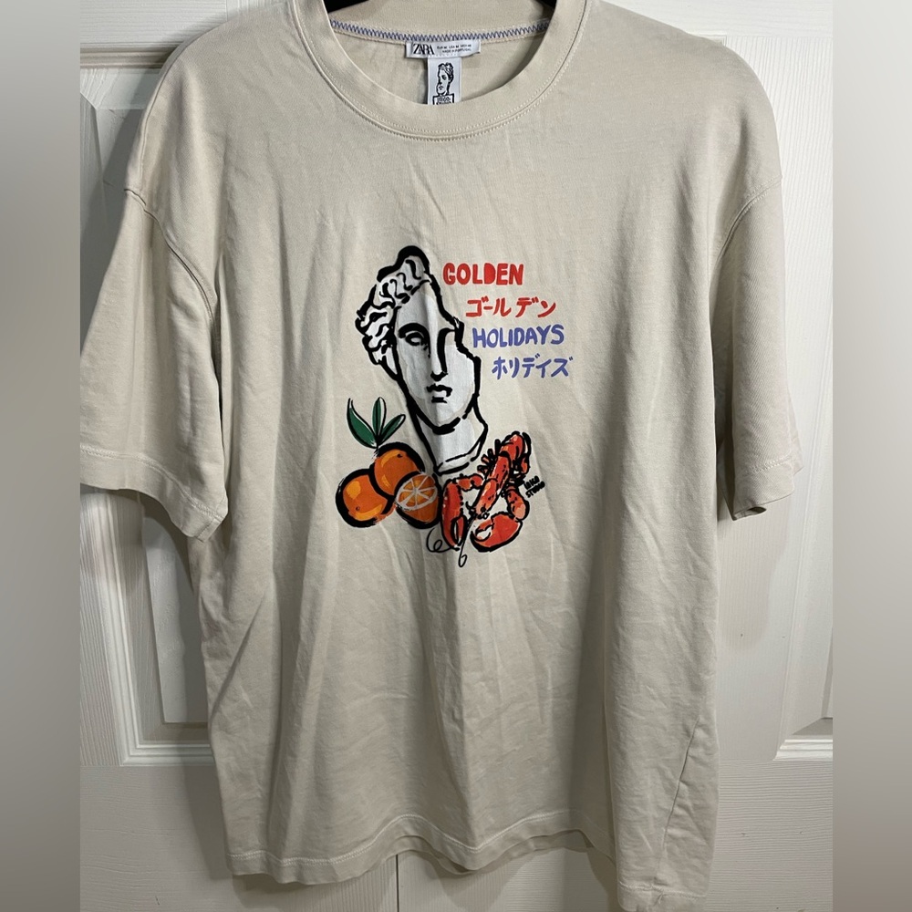 Zara Cream Graphic Tee